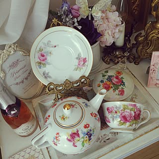 キッチン/薔薇/食器/ティーカップ/ティーポット...などのインテリア実例 - 2016-01-19 09:37:37
