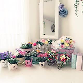 ダイソー 生花と造花の共存のインテリア実例 Roomclip ルームクリップ