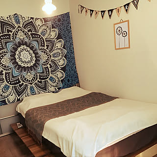 ベッド周り/照明/雑貨/100均/セリア...などのインテリア実例 - 2019-08-12 08:26:00