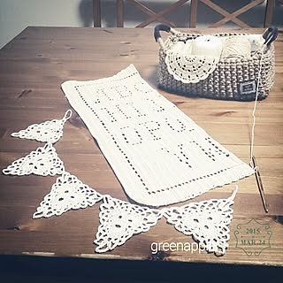 机/ハンドメイド/セリア/レース糸/方眼編み...などのインテリア実例 - 2015-03-24 02:10:57
