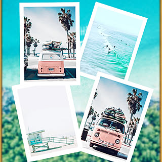 壁/天井/HAWAIIを感じたい/南国風雑貨/ワーゲンバス/海大好き♡/フォトカード...などのインテリア実例 - 2019-02-26 18:34:36
