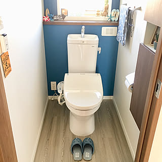 バス/トイレ/一年中夏気分/ブルー/アクセントクロス/西海岸風 インテリア...などのインテリア実例 - 2019-02-20 14:13:53