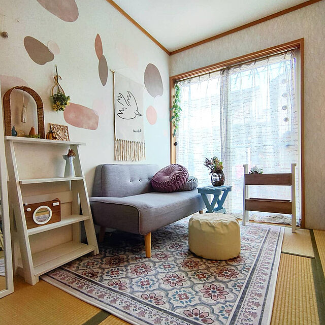 YUKKIのニトリ-円形クッション(ダリア2 BE) の家具・インテリア写真