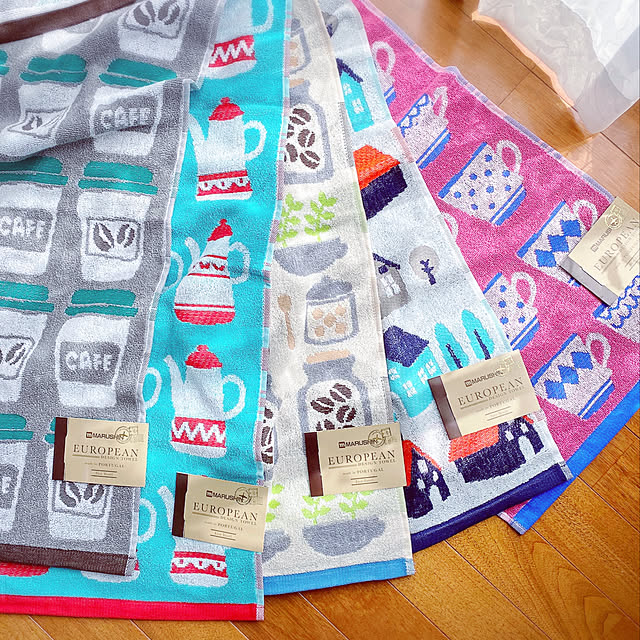 写真付きレビュー 北欧風ティーカップ柄フェイスタオル ハンドタオル キッチンタオル ポルトガル製 おしゃれ ブランドタオル インポート プレゼント 洗面 台所 ロング 長方形の通販商品 口コミ情報 Roomclipショッピング