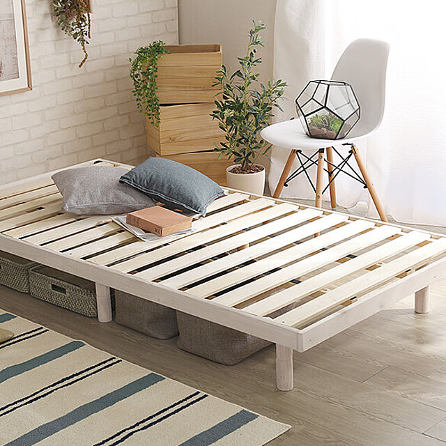 Grandeの-3段階高さ調整付き すのこベッド（シングル） ボンネルコイルマットレス付き スカーラ 簡単組み立て ベッド bed 木製【OG】の家具・インテリア写真