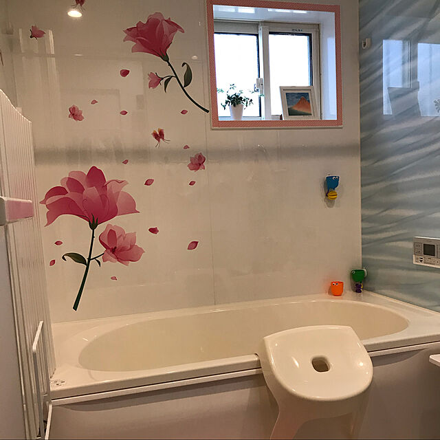 bonapetiの-ウォールステッカー壁紙 シール 新着  新品ウォールステッカー 防水賃貸部屋OK！インテリア  ピンク色の花　素敵な　装飾の家具・インテリア写真