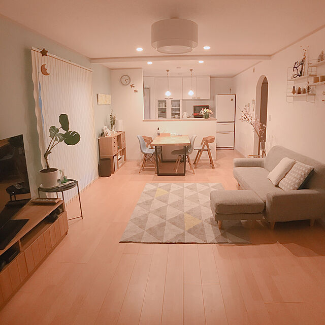3chanの無印良品-スタッキングシェルフセット・３段×２列・オーク材の家具・インテリア写真