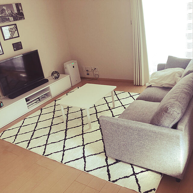 tsuyoshiのニトリ-やわらかシャギーラグ(IVダイヤ 200X240) の家具・インテリア写真