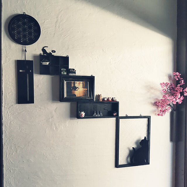 HANIWaの-salut!(サリュ) インテリア ウォールアートパネル麻の葉柄（ブラック） ブラックの家具・インテリア写真