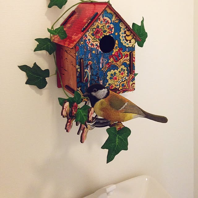 takanapieの-★【プレゼントにもオススメ】MIHO＜ミホ＞/Italy/インポート/ウォールデコレーション bird house 鳥小屋 ファブリック鳥付き【直輸入/イタリア】【RCP】の家具・インテリア写真