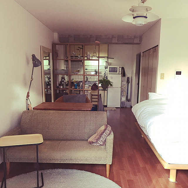 mino__risuの無印良品-ベッドフレーム・セミダブル・オーク材の家具・インテリア写真