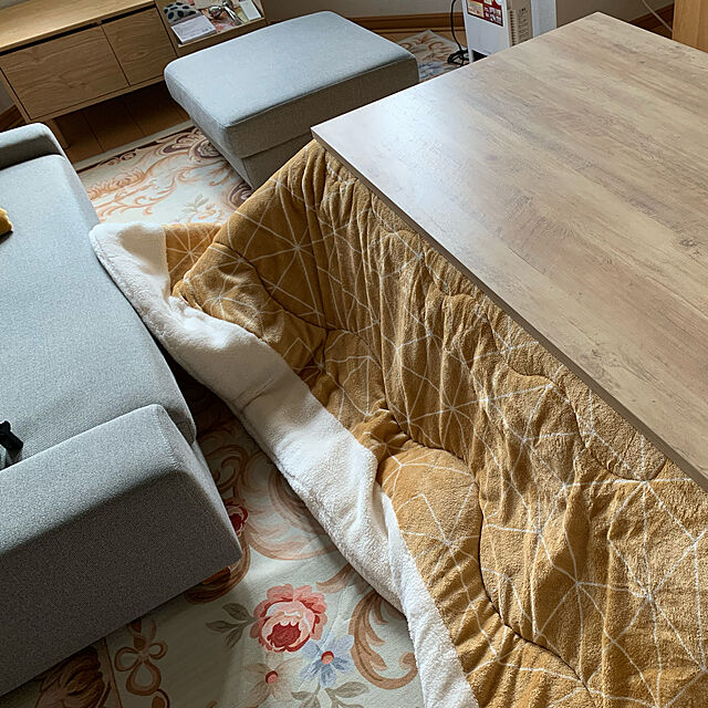 komekoのイケヒコ・コーポレーション(IKEHIKO)-こたつ テーブル 長方形 ヴィンテージ こたつ台 ナチュラル/ホワイト 約80×120cm ローテーブル ビンテージ おしゃれ #9848032の家具・インテリア写真