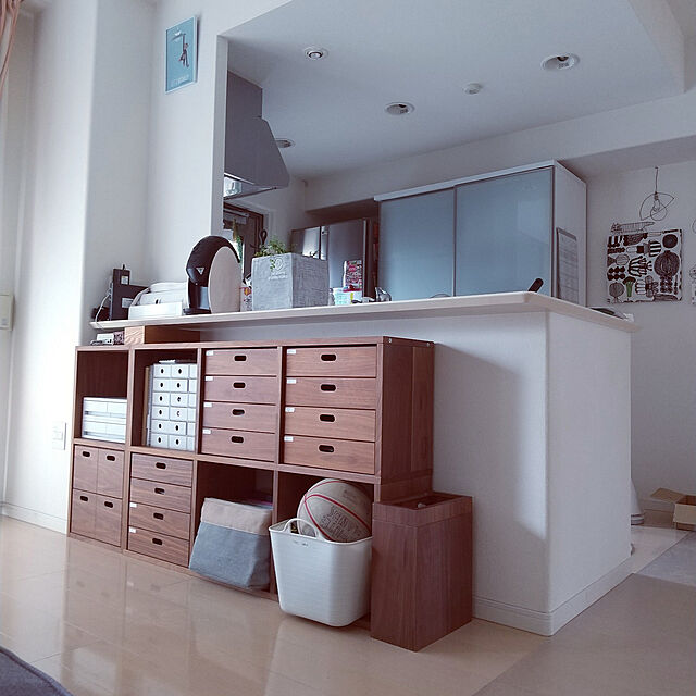 Akiの無印良品-無印良品 ポリプロピレン小物収納ボックス6段・A4タテ 約幅11×奥行24.5×高さ32cmの家具・インテリア写真