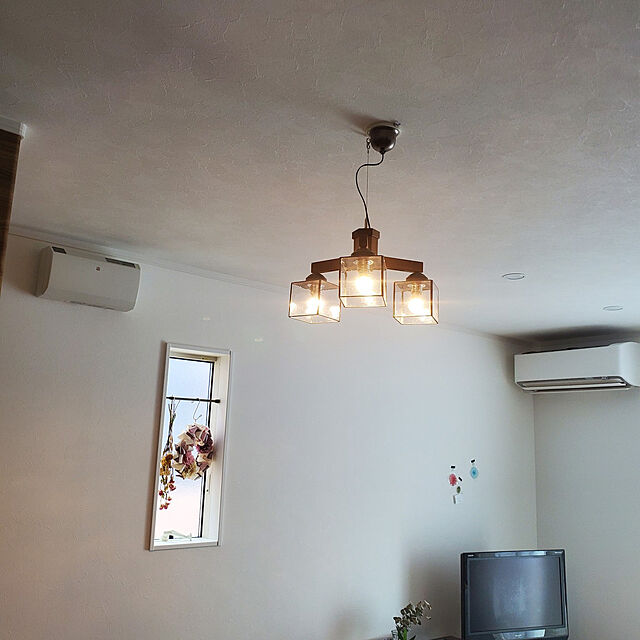 Happinessの-hom piccola3 木製 3灯 シーリングライト ステンドグラス LED 6畳の家具・インテリア写真