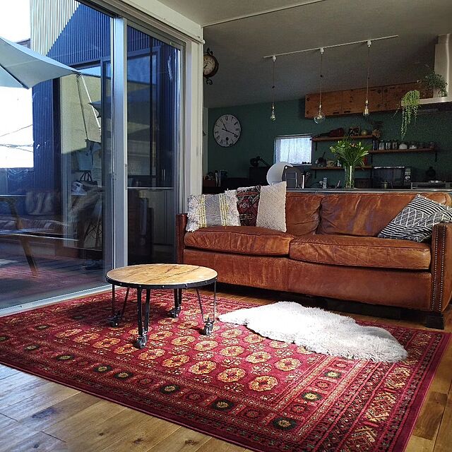 hiromyuseumの-ラグ オリエンタル 直輸入！トルコ製のお得な 絨毯 約 3畳 用 じゅうたん 160×230cm レッド 赤 送料無料 長方形 ウィルトン織り ヨーロピアン カーペット ラグマットの家具・インテリア写真