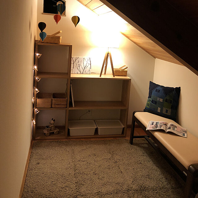 nikoの無印良品-スタッキングシェルフ・ワイド・追加２段・ウォールナット材の家具・インテリア写真