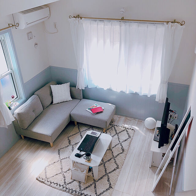 Akaneの-約120×170cm（Morrocanシャギーラグ） アイボリー 【通販】の家具・インテリア写真