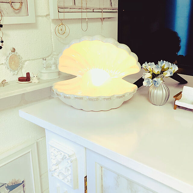 mariaの-Francfranc シェル ランプ フランフラン インテリア・生活雑貨 ライト・照明器具 ホワイトの家具・インテリア写真