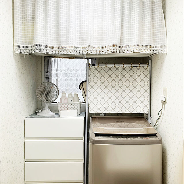 michimichiのニトリ-カフェカーテン(チェック 150X45) の家具・インテリア写真