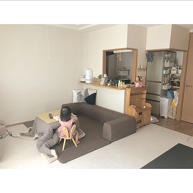 naachanのセルタン-セルタン ローソファー Mサイズ カバーが洗える JOUIR ジュイール デニム調インディゴブルー キッズ プレイマット 日本製 A682a-612DBLの家具・インテリア写真