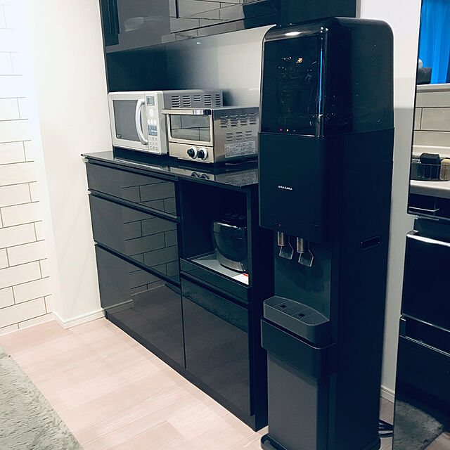 Macotoのニトリ-引出しが静かに閉まるキッチンボード(エチュード140KB BK) の家具・インテリア写真