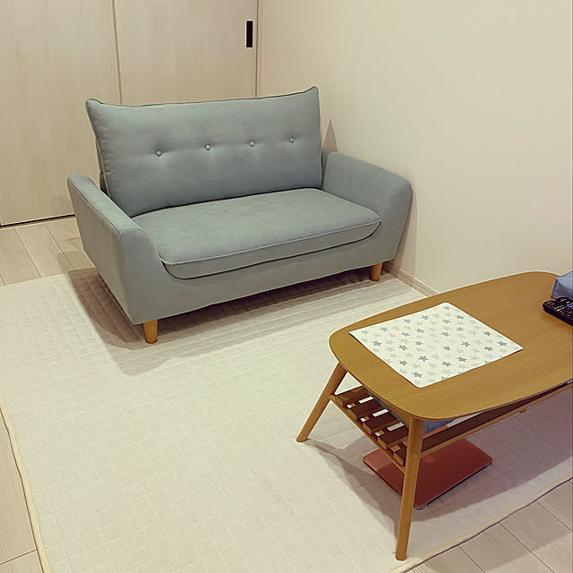 ki__to__room__のニトリ-カジュアルソファ(パトレック GR/LBR) の家具・インテリア写真