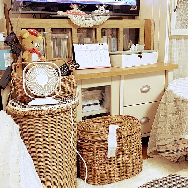 AtsukoのCreer-【Creer/クレエ】アラログ　フタ付きオーバルバスケット Sサイズの家具・インテリア写真