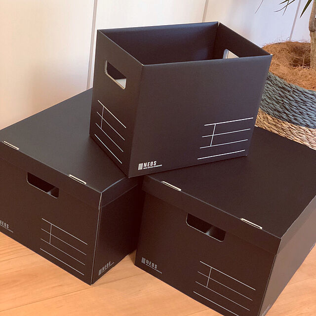 comoのコクヨ-コクヨ 収納ボックス〈NEOS〉A4 Mサイズ ブラック A4-NEMB-D ボックスファイル ボックスファイル ボックス型ファイルの家具・インテリア写真