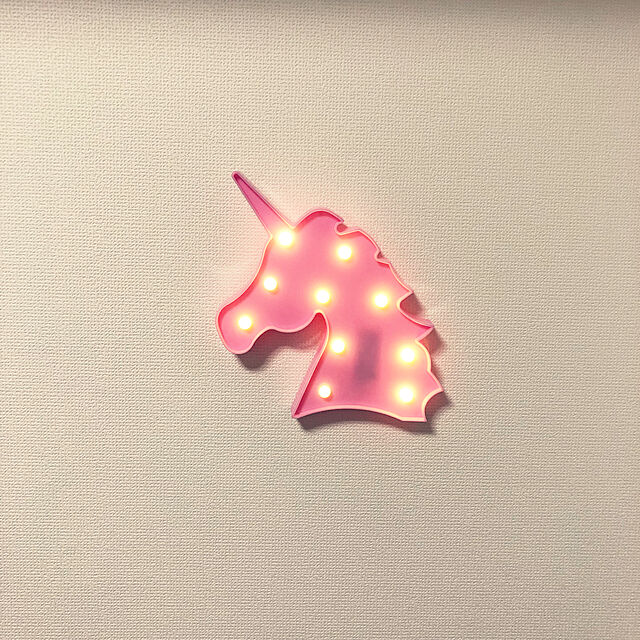 mako_virgoの-ユニコーンナイトライト LED飾り付けベッドサイトランプ 夜間照明 ledイルミネーションライト 雰囲気アップ寝室ライト　電池式子供常夜灯（ピンク）の家具・インテリア写真