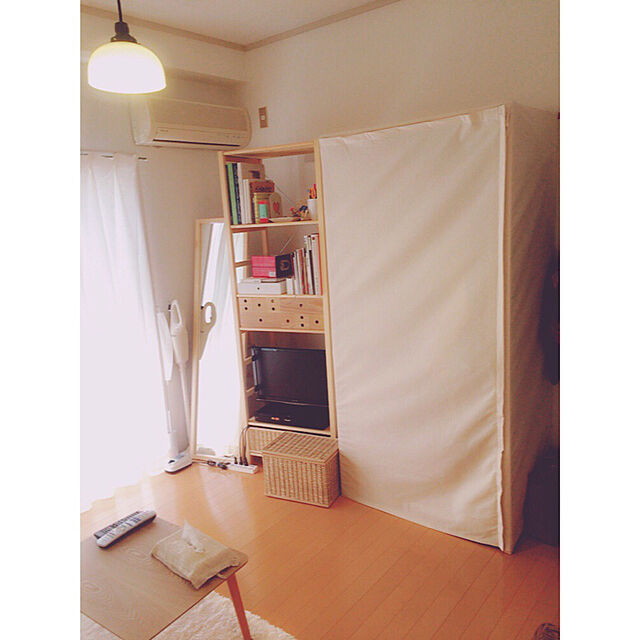 sarasa10の無印良品-綿帆布プリーツカーテン／オフ白の家具・インテリア写真