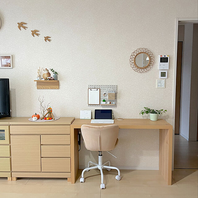 Minoriのニトリ-パンチングボードセット 卓上収納 スタンド(ホワイトウォッシュ)  『玄関先迄納品』 『1年保証』の家具・インテリア写真