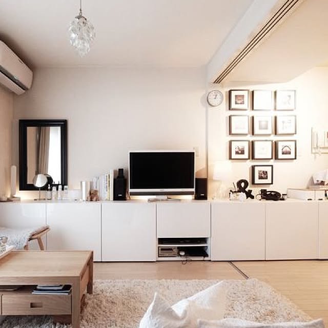nnnnnnnのイケア-【IKEA/イケア】 BEST&Aring; テレビ台, ラクスヴィーケン ホワイト, セルスヴィーケン ハイグロス/ホワイト(a)(79098254)の家具・インテリア写真
