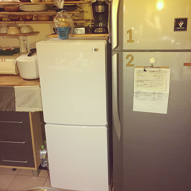 Risaのハイアールジャパンセールス-ハイアール 霜取り不要・3段引出し式冷凍室がひとり暮らしに便利! 148L冷凍冷蔵庫(ブラック) ホワイト JR-NF148A-Wの家具・インテリア写真