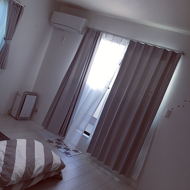3ayuのニトリ-（1枚入り）遮光2級・防炎カーテン(パレット グレー 100X200X1) の家具・インテリア写真