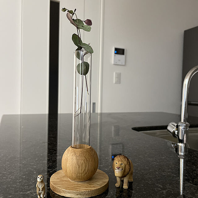 asの-花瓶(花器/フラワーベース) ガラス　Baum/バオム M 花が綺麗に映えるおしゃれなインテリア 一輪挿し clay/クレイ ガラス 天然木の家具・インテリア写真