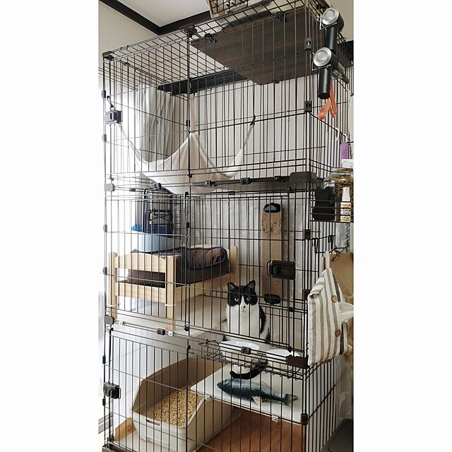 coooperのアイリスオーヤマ-アイリスオーヤマ 犬 ネコ対応 広々,快適 サークル 室内 コンビネーションサークル 93L x 65W x 122H cm P-CS-932V ウォールナットの家具・インテリア写真