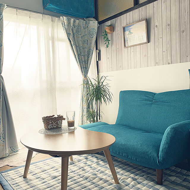 keiko1806のニトリ-遮光2級カーテン(カレイド ブルー 100X178X2) の家具・インテリア写真