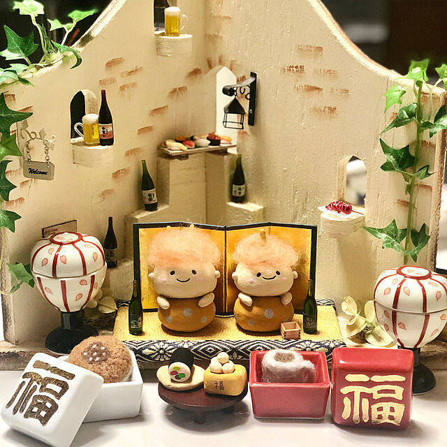 cocoの-有田焼 幸楽窯 ぼんぼり豆蓋物 小物入れ 入れ物 飾り 5cm ひな祭り 雛人形の家具・インテリア写真