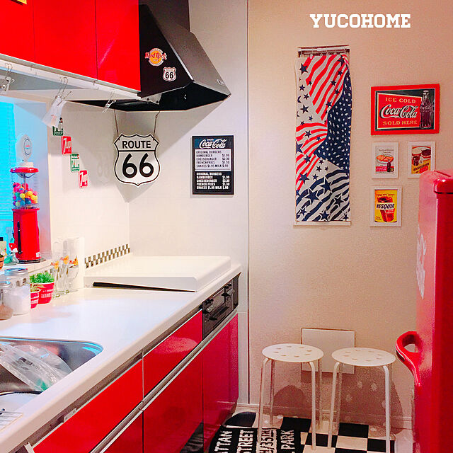 yucoのイケア-【便利だから持っておきたい★】IKEA(イケア）MARIUSスツール/レッドの家具・インテリア写真