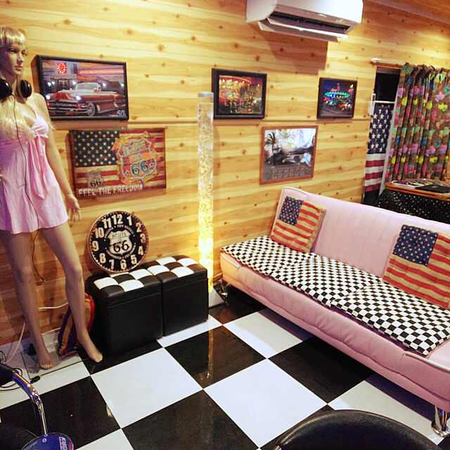 Mikaの-USA 星条旗柄のフラッグチェアークッション クッション 座布団 カントリー オールディーズ 西海岸風 インテリア アメリカン雑貨の家具・インテリア写真