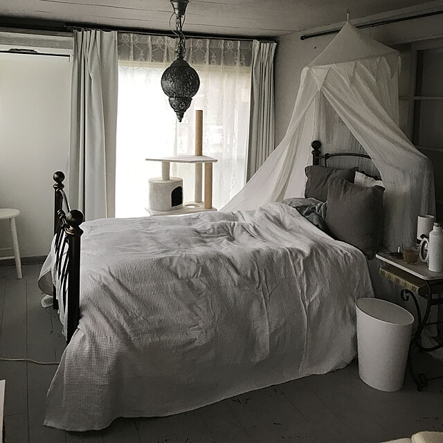 Shihoのイケア-【IKEA Original】INDIRA ベッドカバー ホワイト　ダブル〜キングサイズ用　250x250 cmの家具・インテリア写真