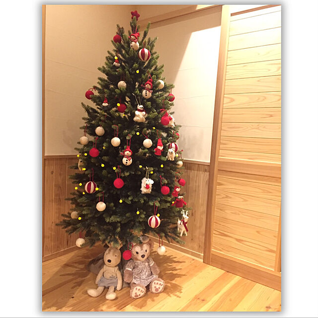 Yuuの-クリスマスツリー クリスマスツリーセット ツリー オーナメントセット おしゃれ 180cm 収納箱 かわいい 可愛い ライト 飾り コンパクト スリム ボール ハンドメイド 電飾付き led christmas tree ブラックフライデーの家具・インテリア写真