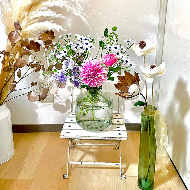 maminの-SPICE OF LIFE(スパイス) 花瓶 リサイクルガラスフラワーベース VALENCIA グリーン 直径14cm 高さ55cm スペインガラスの家具・インテリア写真