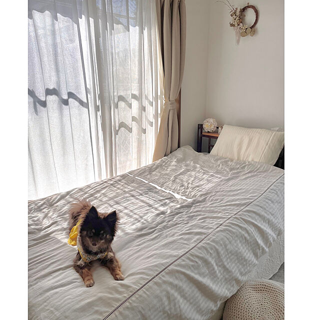 yoko_petitbonheurの小栗-メリーナイト　ナチュラルな肌ざわりで心地よい、おしゃれなキルトマルチカバーの家具・インテリア写真