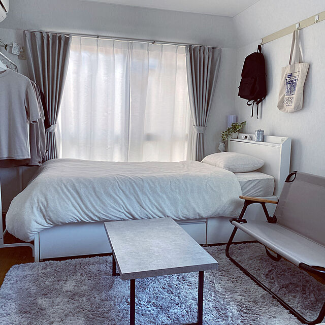 tomokiのニトリ-遮光2級・防炎・50サイズカーテン(パレット3 グレー 100X178X2) の家具・インテリア写真