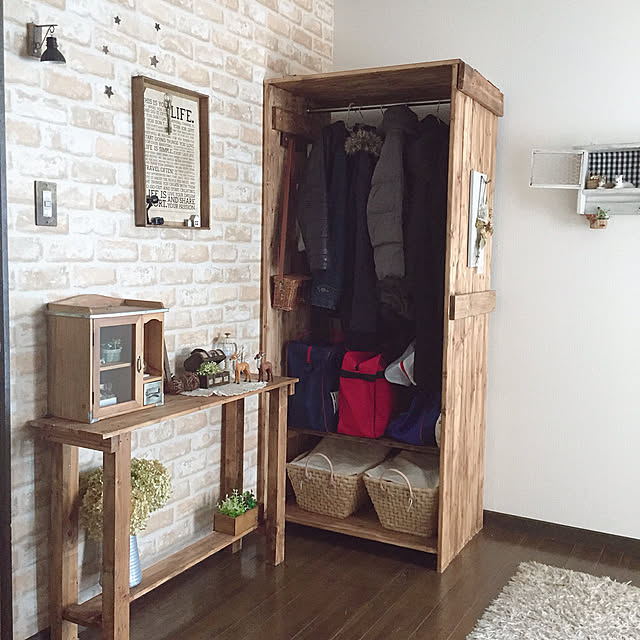 kotoriの-壁紙 のり付き レンガ 煉瓦 巾約92cm×m単位 のりつき クロス 張り替え ブラウン ホワイト アイボリーの家具・インテリア写真