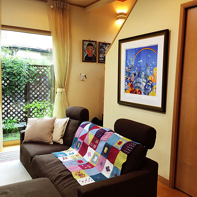 naokoのニトリ-フロアクッションカバー(シェブロン GY) の家具・インテリア写真