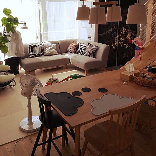 umiotenのkuraku-kumo-クラウド　プレイスマット　ランチョンマット (ブラック　)の家具・インテリア写真