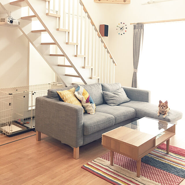 comoのイケア-IKEA/イケア　MALIN FIGUR　クッションカバー　ブルー/グレー　イエロー　50x50cmの家具・インテリア写真