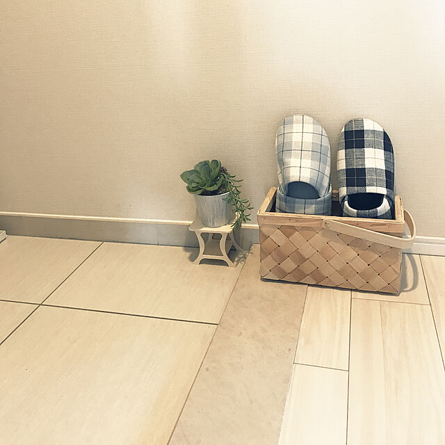 mimiの無印良品-麻綾織ソフトスリッパ・Ｍ／ライトブルー Ｍ／ライトブルーチェックの家具・インテリア写真